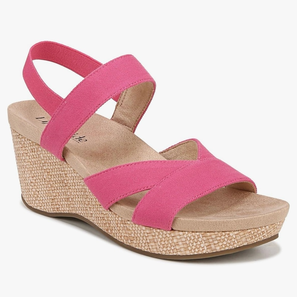 BRAND NEW NEVER WORN PINK WEDGES
